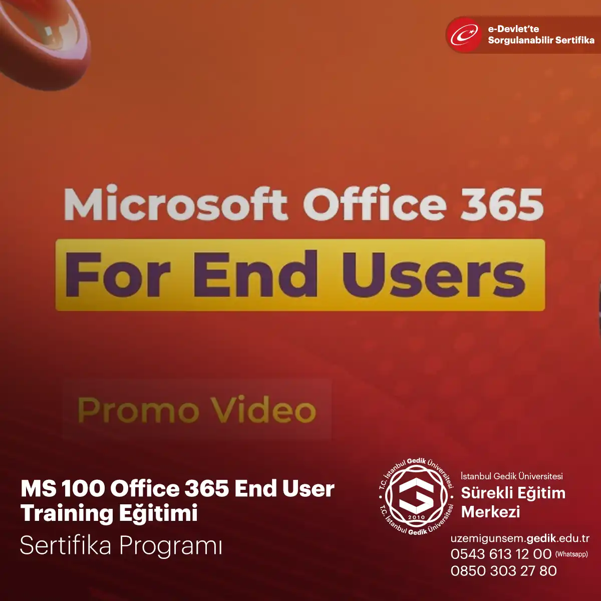 MS 100 Office 365 End User Training Eğitimi 